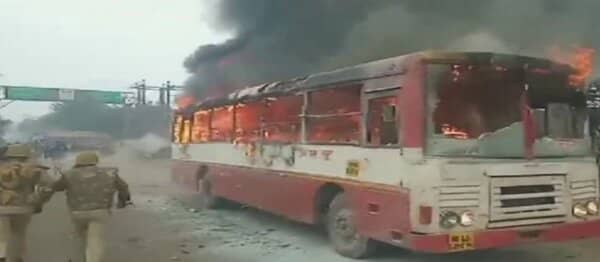 Protest in UP's Sambal turns violent, buses set on fire